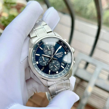 SEIKO Men's Chronograph Classic Watch Dark Blue
