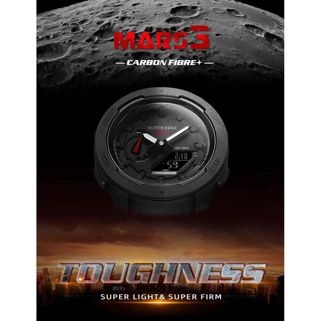 NORTH EDGE Tactical Mars 3 Watch Carbon Fibre