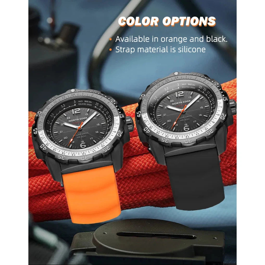 NORTH EDGE Tactical Evoque 2 Solar Drive Watch Orange