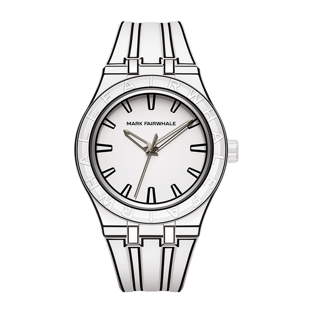 Mark Fairwhale FW-5110 2D SKETCH Watch - Minimalist Black & White Design