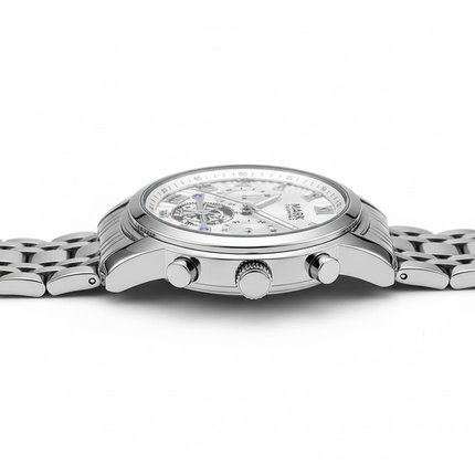 Mark Fairwhale  FW-5036 NEXORA– Men’s Multi-Function Quartz Watch with Roman Dial & Stainless Steel Bracelet