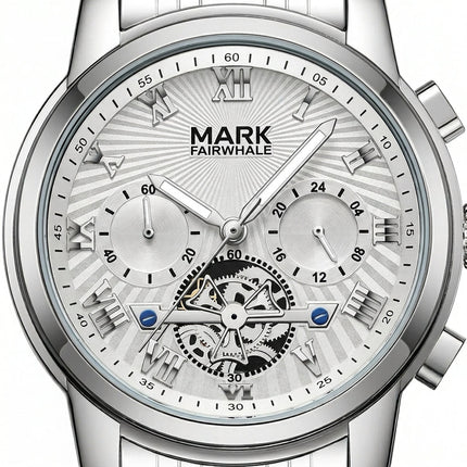 Mark Fairwhale  FW-5036 NEXORA– Men’s Multi-Function Quartz Watch with Roman Dial & Stainless Steel Bracelet