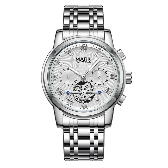 Mark Fairwhale  FW-5036 NEXORA– Men’s Multi-Function Quartz Watch with Roman Dial & Stainless Steel Bracelet