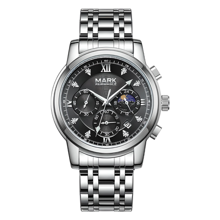 Mark Fairwhale 5180 TRINOMA – Men’s Stainless Steel Business Quartz Watch