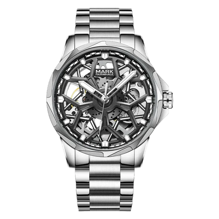 Mark Fairwhale FW-6800 AURENX - Men’s Semi-Skeleton Automatic Stainless Steel Watch