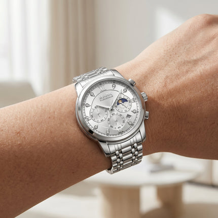 Mark Fairwhale 5180 TRINOMA – Men’s Stainless Steel Business Quartz Watch