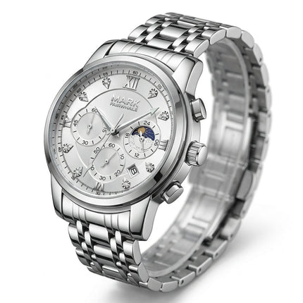 Mark Fairwhale 5180 TRINOMA – Men’s Stainless Steel Business Quartz Watch