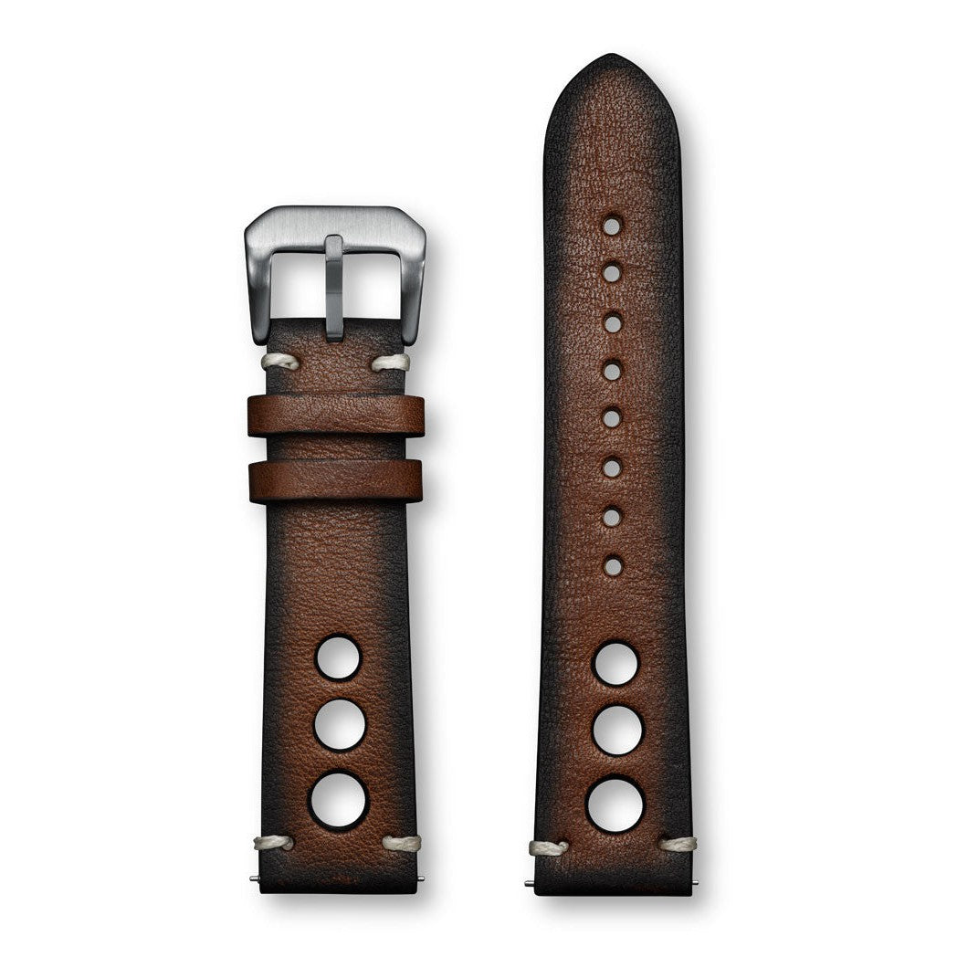 Aeromeister Amsterdam S40 Tan oiled Nagano brown leather strap with three holes