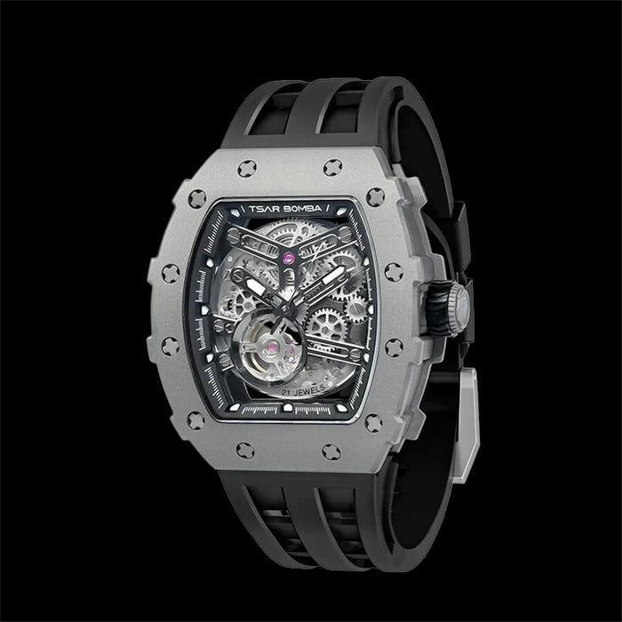 TSAR BOMBA Titanium Men's Automatic Watch TB8208T Silver / Black