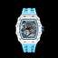 TSAR BOMBA Carbon Fiber Men's Automatic Watch TB8208CFN Striated White / Baby Blue