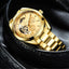 TEVISE Classic Automatic Partial Skeleton Moonphase Gold Edition Watch