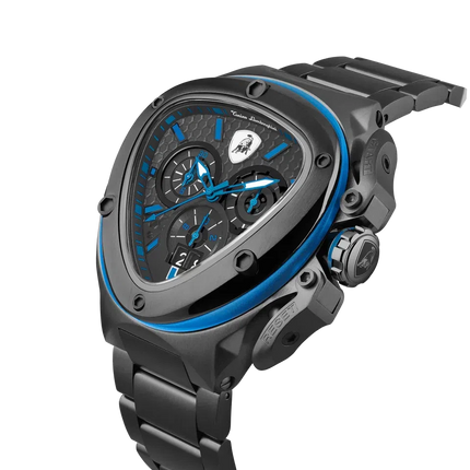TONINO LAMBORGHINI Spyder X Steel Bracelet Watch Black / Blue