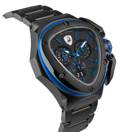TONINO LAMBORGHINI Spyder X Steel Bracelet Watch Black / Blue