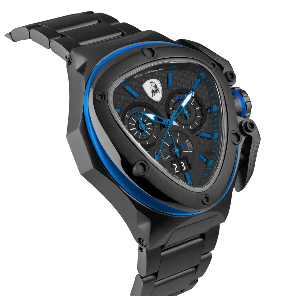 TONINO LAMBORGHINI Spyder X Steel Bracelet Watch Black / Blue