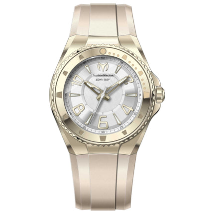 TechnoMarine Lusso Mare Men's Watch Stainless Steel Case Silicone Strap Quartz 44mm