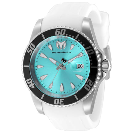 TechnoMarine Manta Sea Men's Watch Stainless Steel Case Silicone Strap Quartz Movement Analog Date Display