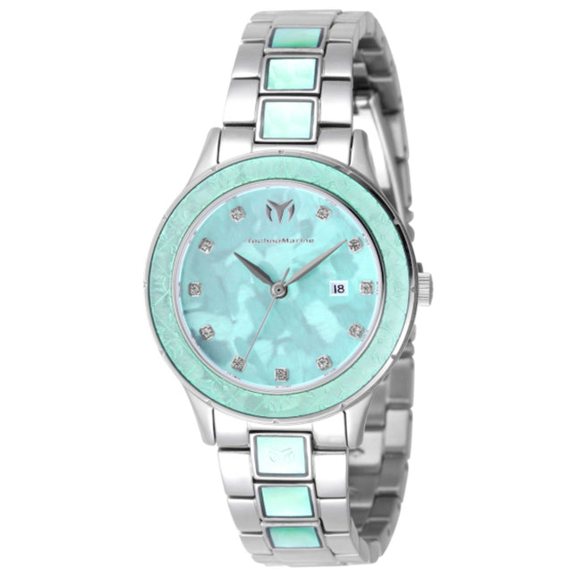 TechnoMarine Sea and Seafoam Glow Women's Watch 38mm Seafoam Green Dial Stainless Steel