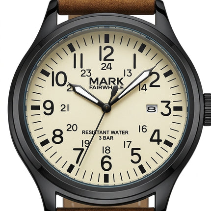 Mark Fairwhale FW-5079 BRAVEROX - Men’s Waterproof Brown Leather Watch