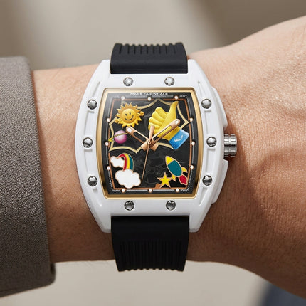 Mark Fairwhale FW-6930 GRAFFYRON - Men’s Skeleton Automatic Street Art Watch