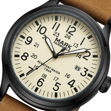 Mark Fairwhale FW-5079 BRAVEROX - Men’s Waterproof Brown Leather Watch