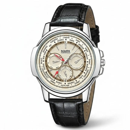 Mark Fairwhale FW-5018 LEATHVEX - Men’s Quartz Leather Strap Watch
