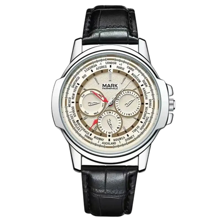 Mark Fairwhale FW-5018 LEATHVEX - Men’s Quartz Leather Strap Watch