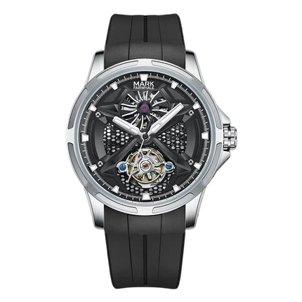 Mark Fairwhale FW-6008 POLARION - Men’s Skeleton Automatic Watch White Strap Edition