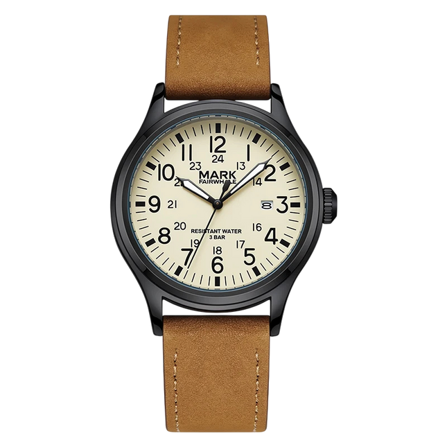 Mark Fairwhale FW-5079 BRAVEROX - Men’s Waterproof Brown Leather Watch