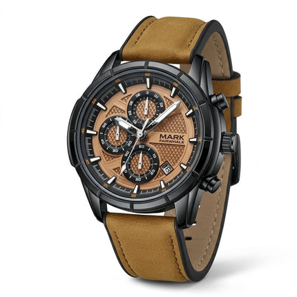 Mark Fairwhale  FW-5024 NOVANTOR - Quartz Chronograph Watch with Leather Strap