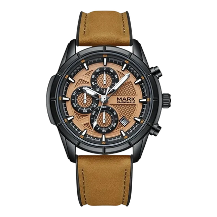 Mark Fairwhale  FW-5024 NOVANTOR - Quartz Chronograph Watch with Leather Strap