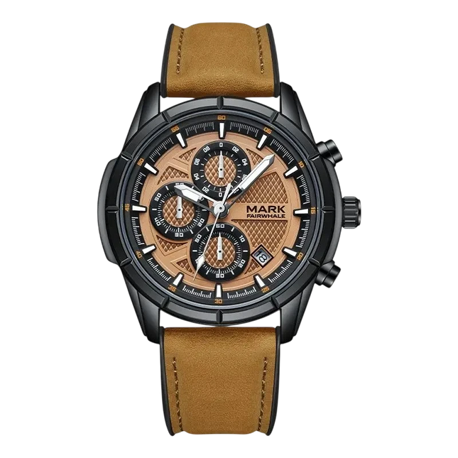 Mark Fairwhale  FW-5024 NOVANTOR - Quartz Chronograph Watch with Leather Strap