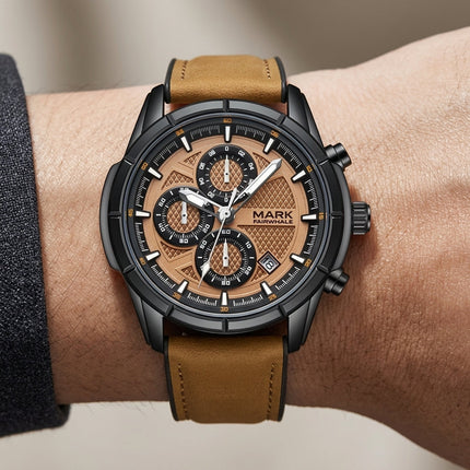 Mark Fairwhale  FW-5024 NOVANTOR - Quartz Chronograph Watch with Leather Strap
