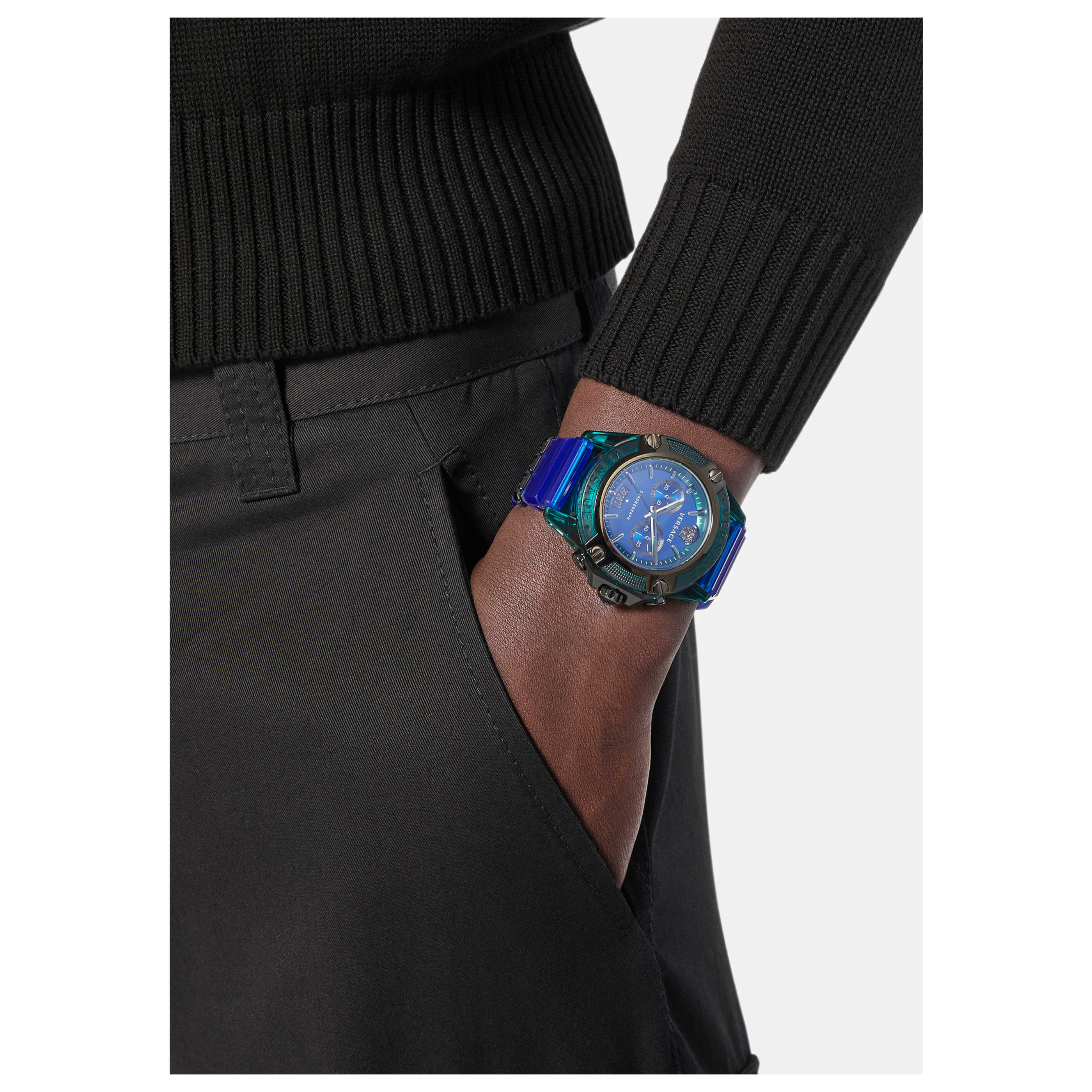 Versace Men's Iconic Watch Chronograph Active Green image 3