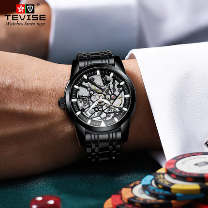 TEVISE Skeleton Classic II Steel Black Edition Watch image 2