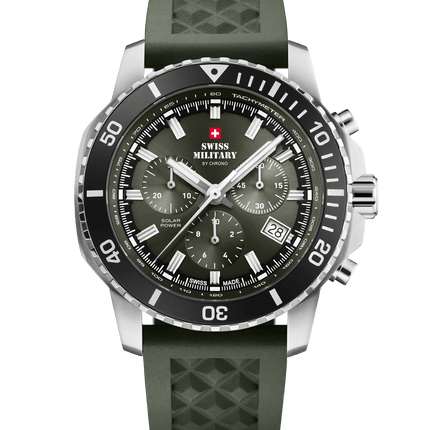 Swiss Military Solar Chronograph – Green, Rubber | SMS34113.04 image 0
