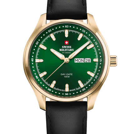 Swiss Military Classic Men’s Watch – Green, Gold Steel | SM34116.07 image 0