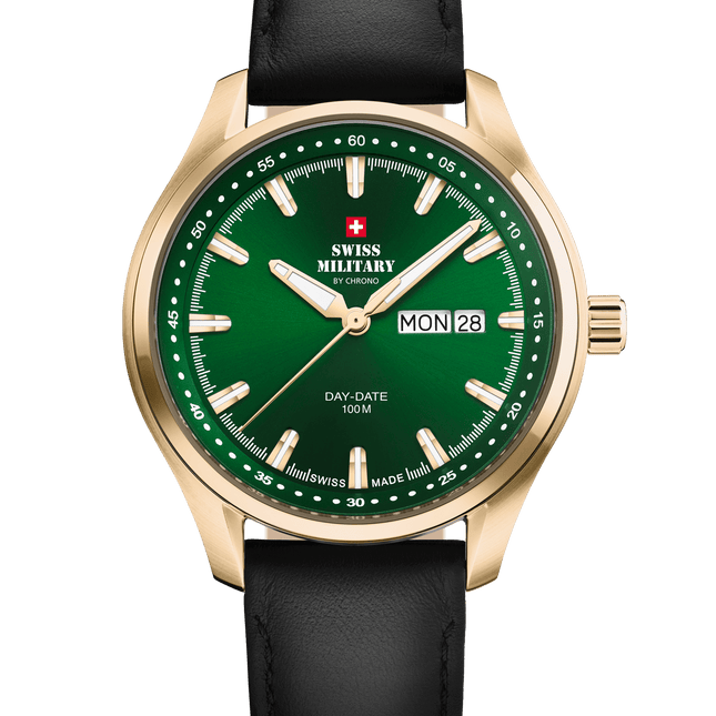 Swiss Military Classic Men’s Watch – Green, Gold Steel | SM34116.07 image 0