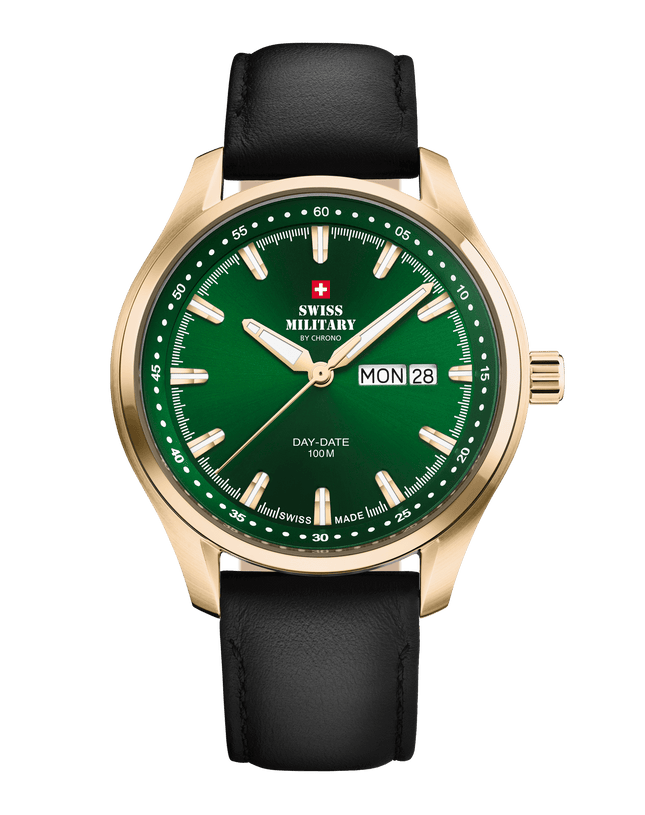 Swiss Military Classic Men’s Watch – Green, Gold Steel | SM34116.07 image 0