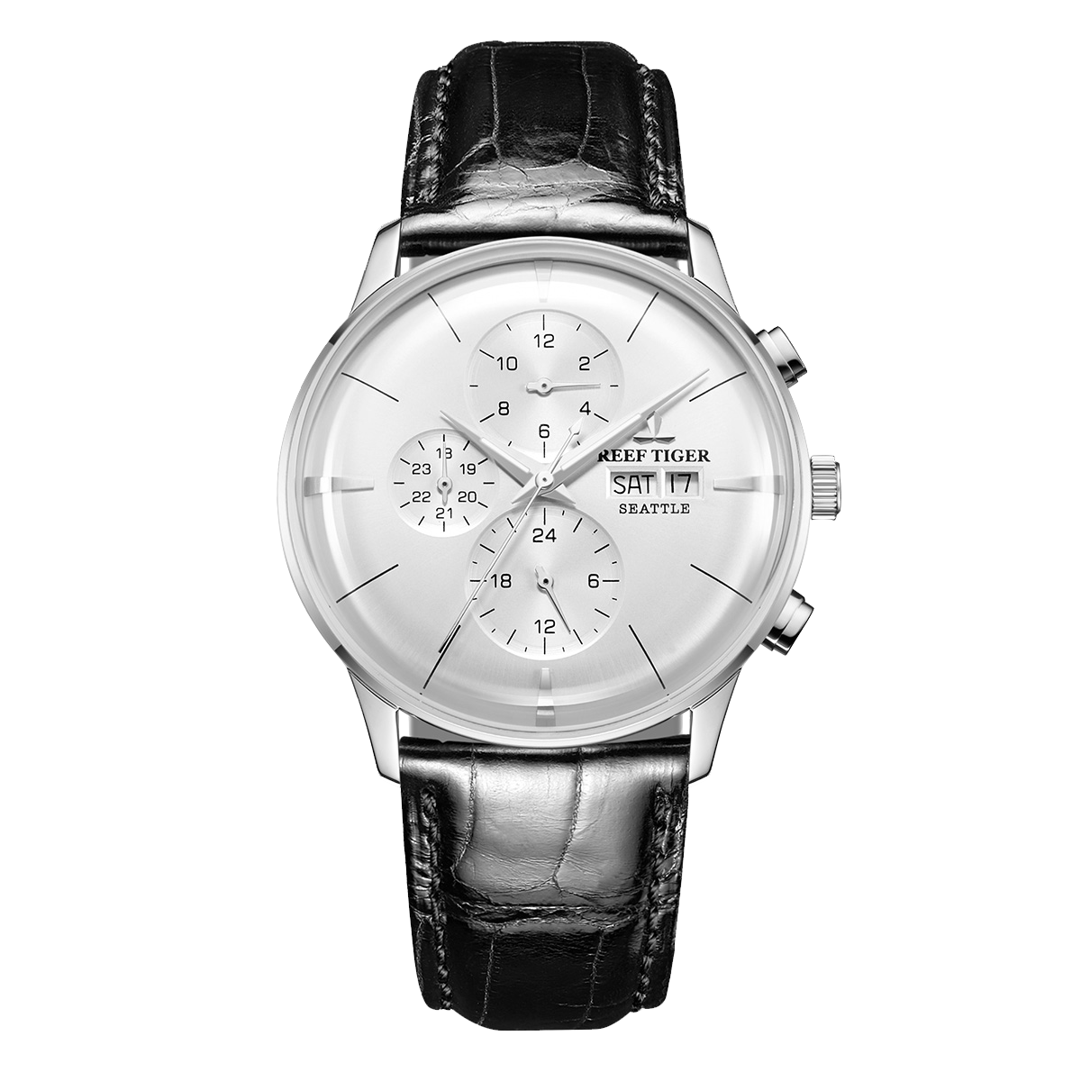 Reef Tiger Men's Seattle Chiefs Automatic Luxury Vintage Dress Chronograph Watch image 0