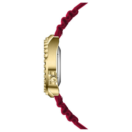 RIEDENSCHILD PRECISION INSRUMENTS GERMANY Divers Taucheruhr 1000m Helium Valve Watch Gold/Burgandy image 3