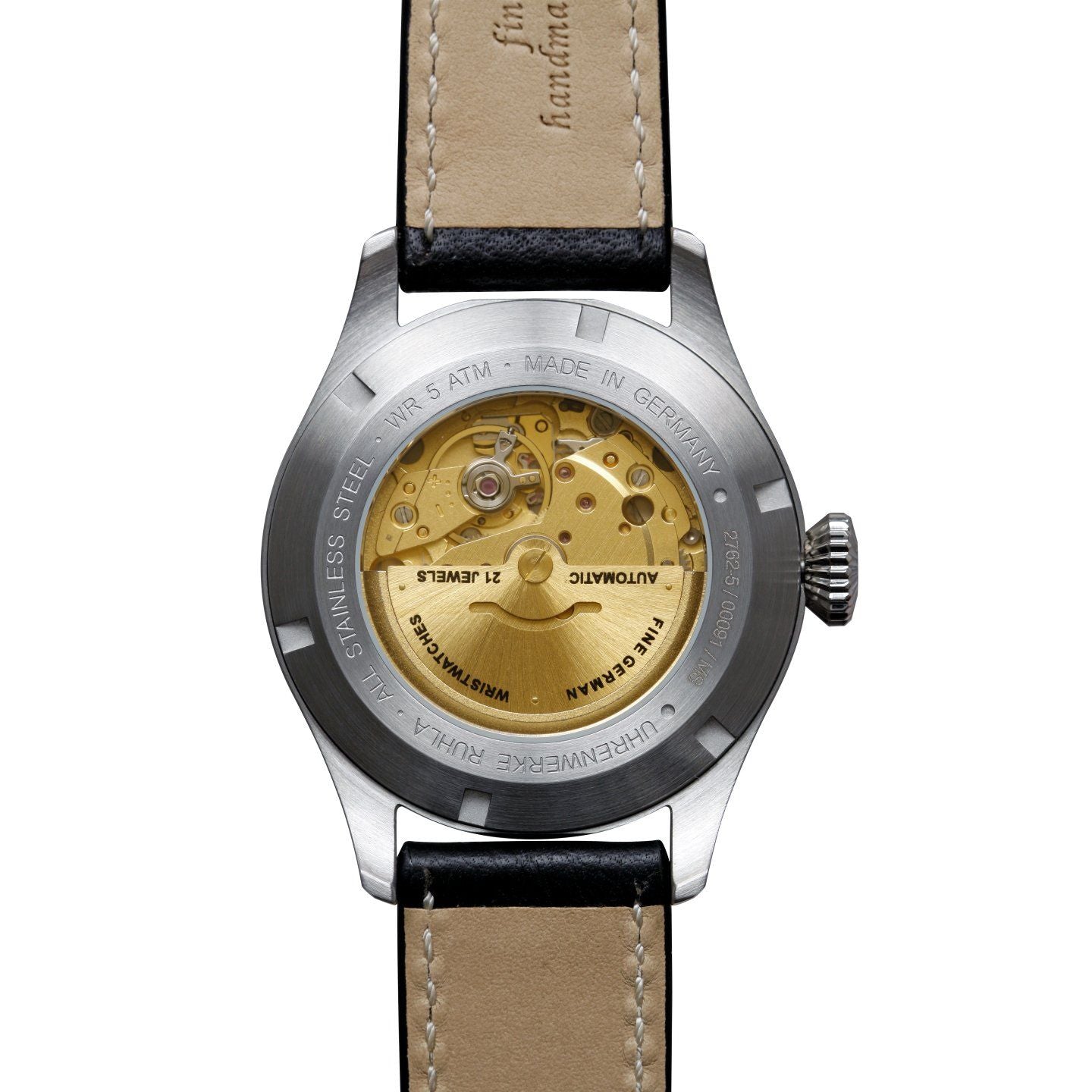 BAUHAUS AVIATION Men's Flight Control Automatic Leather Strap Watch 27625 image 2