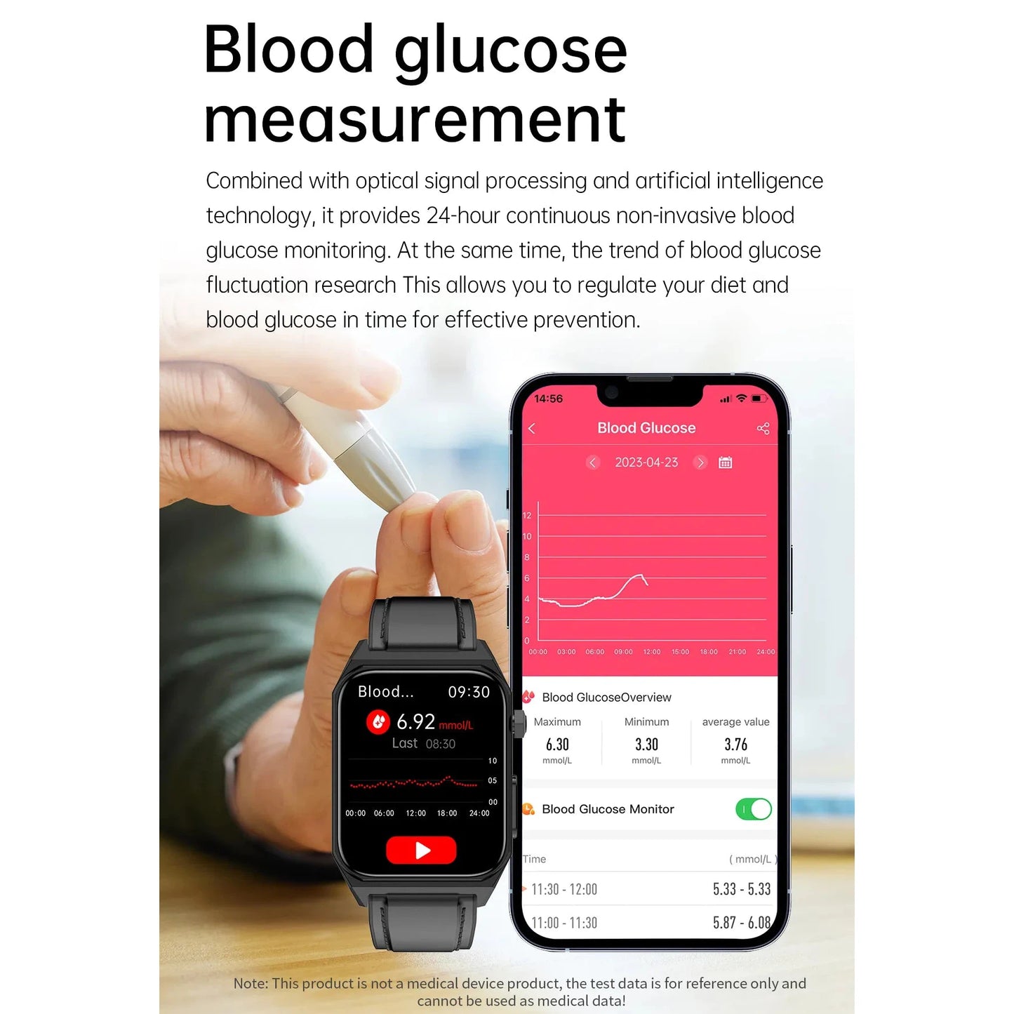 NORTH EDGE Health Plus Glucose Heart Smart Watch