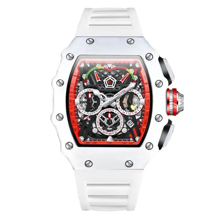 ONOLA Avantgarde McLaren Quartz Chronograph Watch - White / Red Trim image
