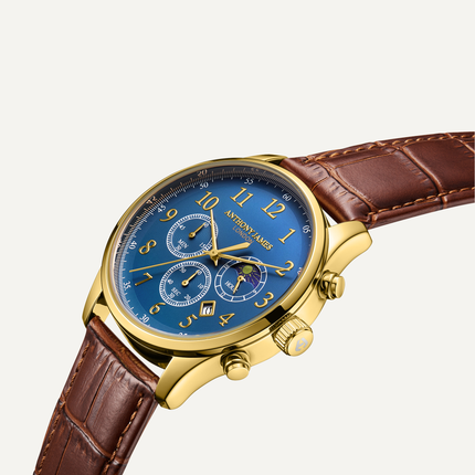 Moonphase Chronograph Gold Blue image 1