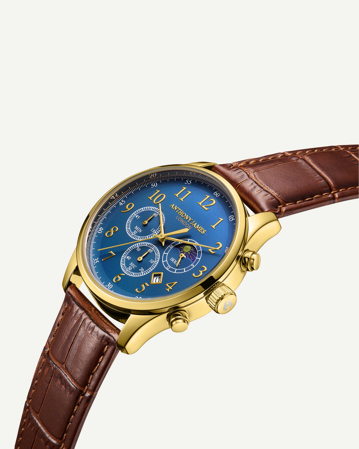 Moonphase Chronograph Gold Blue image 1