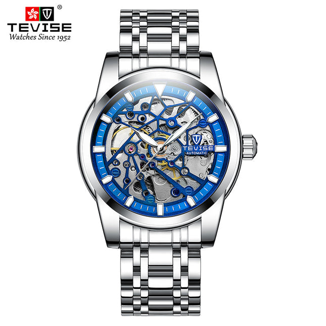 TEVISE Skeleton Classic II Steel Silver/Blue Watch image 0