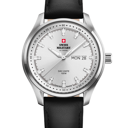 Swiss Military Classic Men’s Watch – Silver, Leather | SM34116.05 image 0