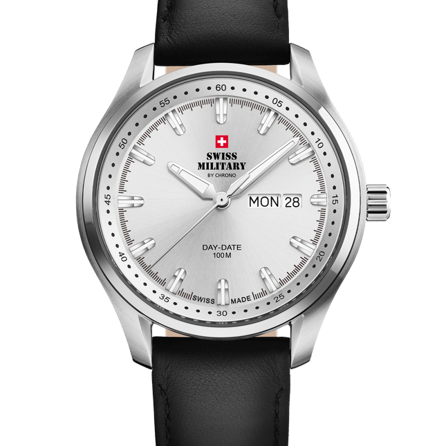 Swiss Military Classic Men’s Watch – Silver, Leather | SM34116.05 image 0