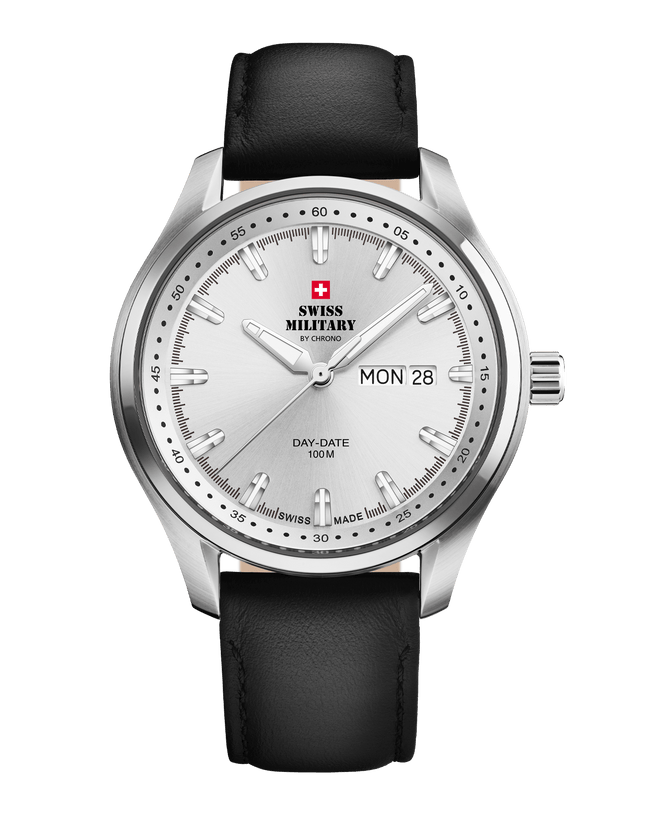 Swiss Military Classic Men’s Watch – Silver, Leather | SM34116.05 image 0