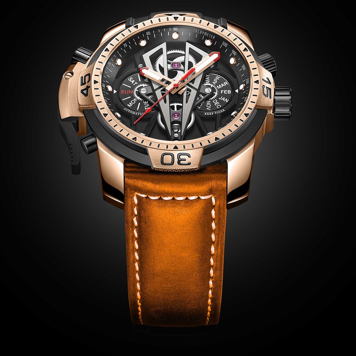 Reef Tiger Men's Aurora Concept II Skeleton Automatic Mechanical Watch image 2